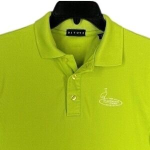 Plantation Course Edisto Divots Golf Polo Mens M Lime Green Performance